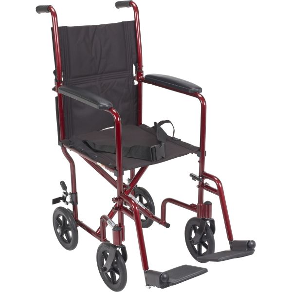 Drive Medical Aluminum Transport Chair - Red