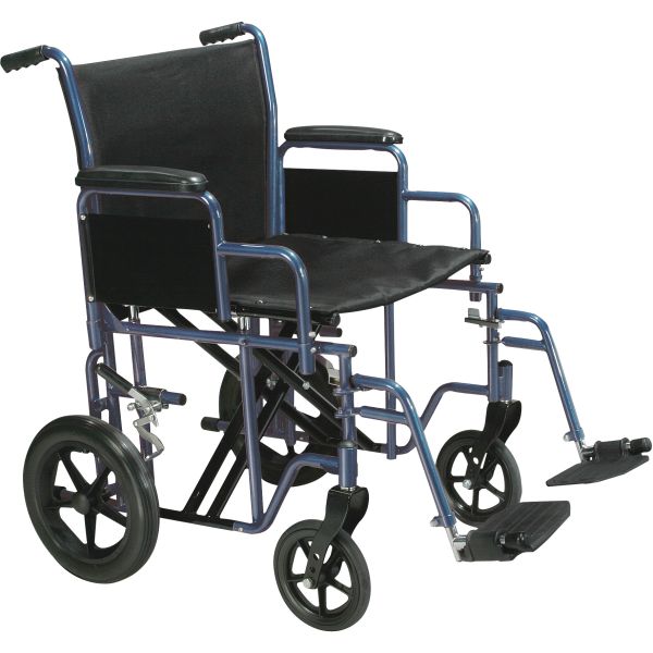 Drive Bariatric Steel Transport Chair - Blue