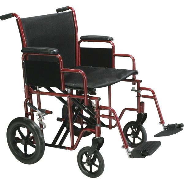 Drive Bariatric Steel Transport Chair - Red