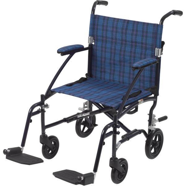 Drive Medical Fly-Lite Aluminum Transport Chair - Blue