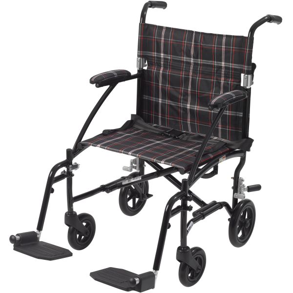 Drive Medical Fly-Lite Aluminum Transport Chair - Black