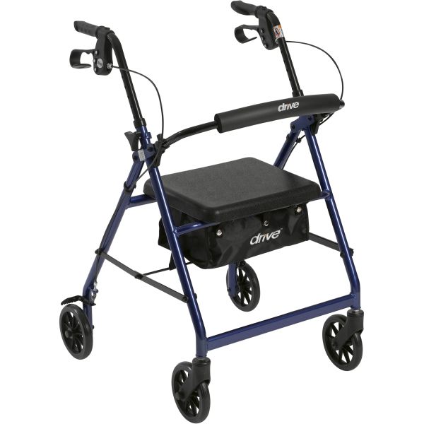 Drive Aluminum Rollator with 6″ Casters and Fold Up Removable Back Support