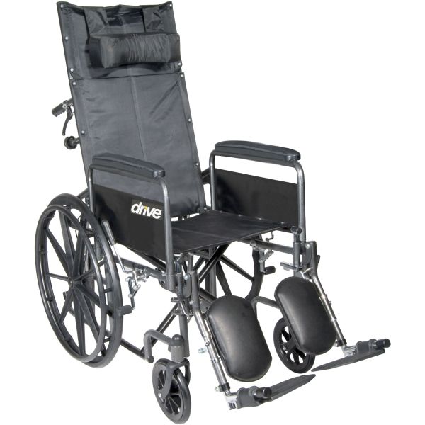 Drive Medical Silver Sport Full-Reclining Wheelchair (Detachable Full Arm)