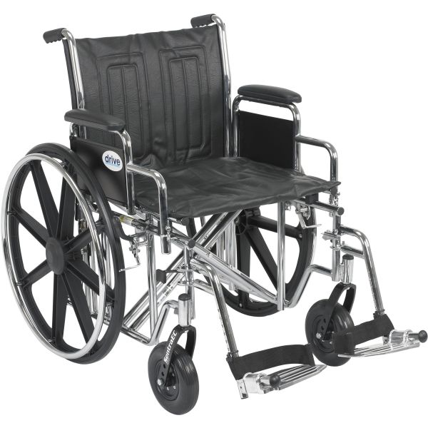 Bariatric Sentra EC Heavy-Duty Wheelchair (20″ Desk Arm, Swingaway Footrests)