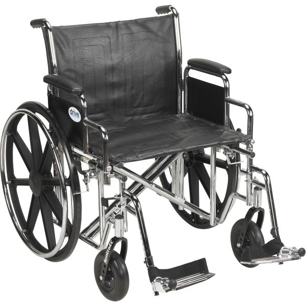 Bariatric Sentra EC Heavy-Duty Wheelchair (22″ Desk Arm, Swingaway Footrests)