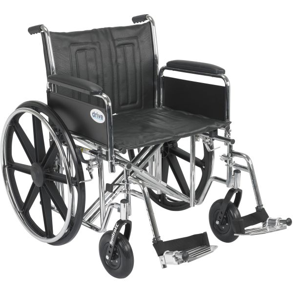 Bariatric Sentra EC Heavy-Duty Wheelchair (22″ Full Arm, Swingaway Footrests)