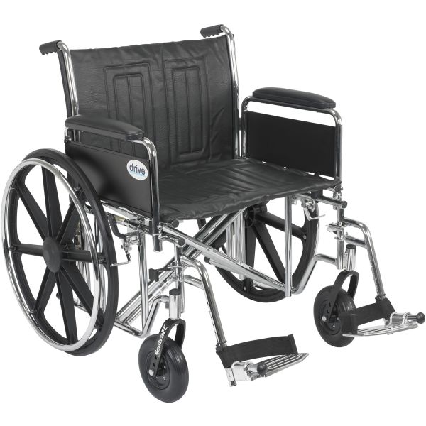 Bariatric Sentra EC Heavy-Duty Wheelchair (24″ Full Arm, Swingaway Footrests)