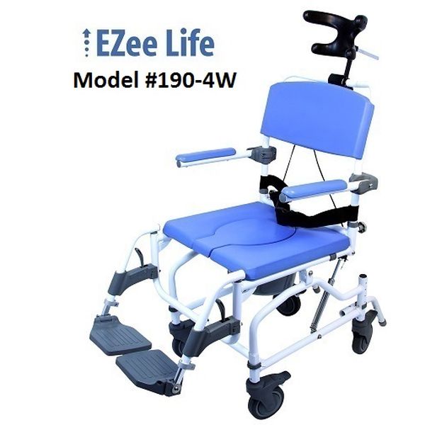 EZee Life Tilt Rehab Shower Commodes [190-4W]