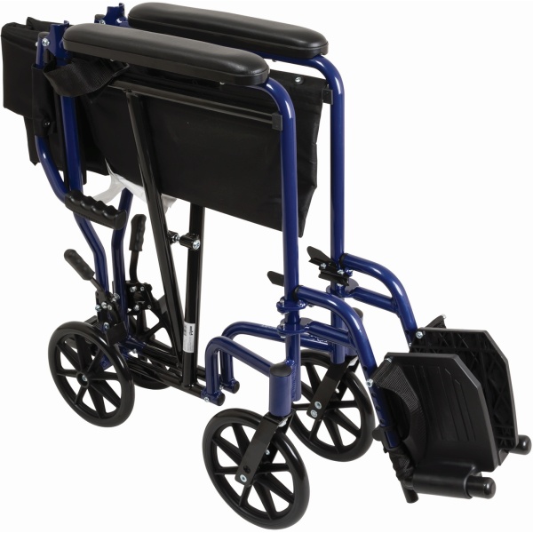 ProBasics Aluminum Transport Wheelchair with Footrests - Blue [TCA1916BL]