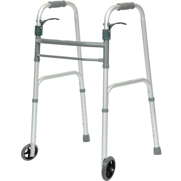 ProBasics Sure Lever Release Adult Walker with 5″ Wheels - Grey [WKAAWSL]