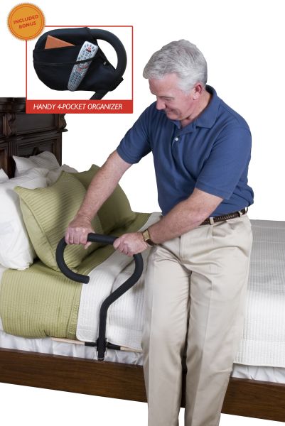 Stander Non-Intrusive Bed Handle with Organizer Pouch