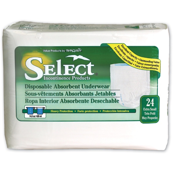 Select Disposable Absorbent Underwear by Tranquility (X-Small) [2603]