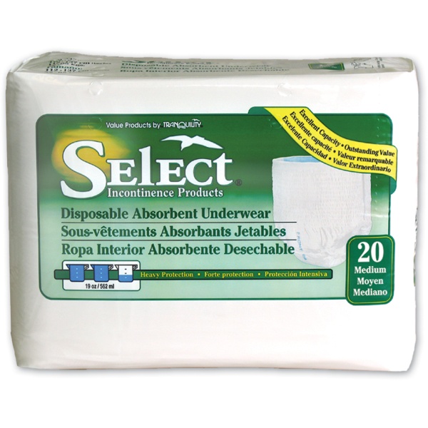 Select Disposable Absorbent Underwear by Tranquility (Medium) [2605]