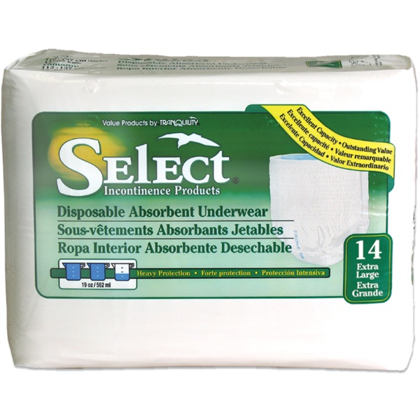Select Disposable Absorbent Underwear by Tranquility (X-Large) [2607]