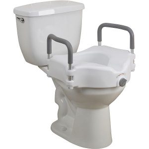 Elevated Toilet Seat with Removable Padded Arms