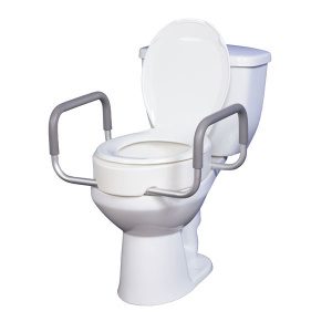Premium Raised Toilet Seat with Removable Arms – Standard