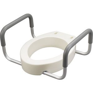 Premium Raised Toilet Seat with Removable Arms – Elongated
