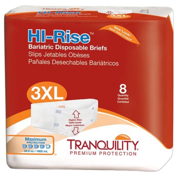 Tranquility HI-Rise Bariatric Disposable Briefs