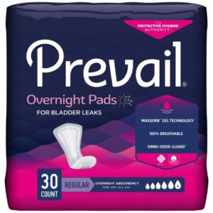 Prevail Bladder Control Pads – Overnight Absorbency
